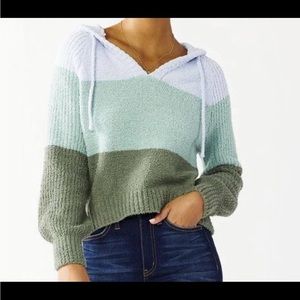 Juniors So slouchy V neck Sweater Hoodie